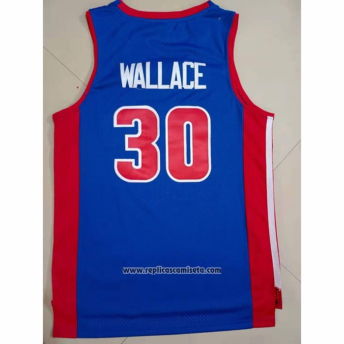 Camiseta Detroit Pistons Rasheed Wallace #30 Mitchell & Ness 2003-04 Azul